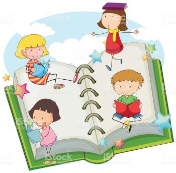 children-reading-books-together-vector-id628335378