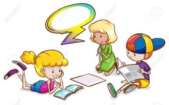 32888436-illustration-of-the-kids-studying-with-an-empty-callout-template-on-a-white-background
